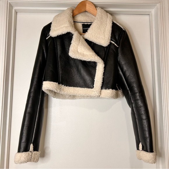 Fashion Nova Faux Leather Sherpa-Lined Moto Jacket - Size XS - Picture 2 of 13